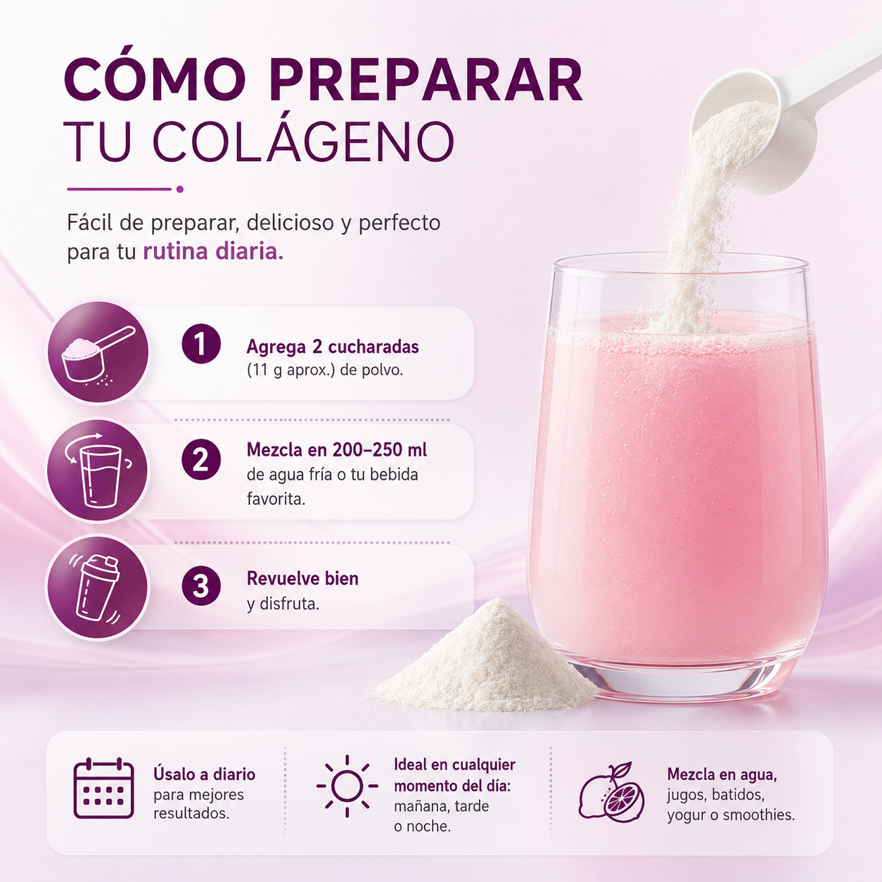 Multi Colágeno Péptidos 8 en 1 Importado con Biotina, Ácido Hialurónico y Vitamina C