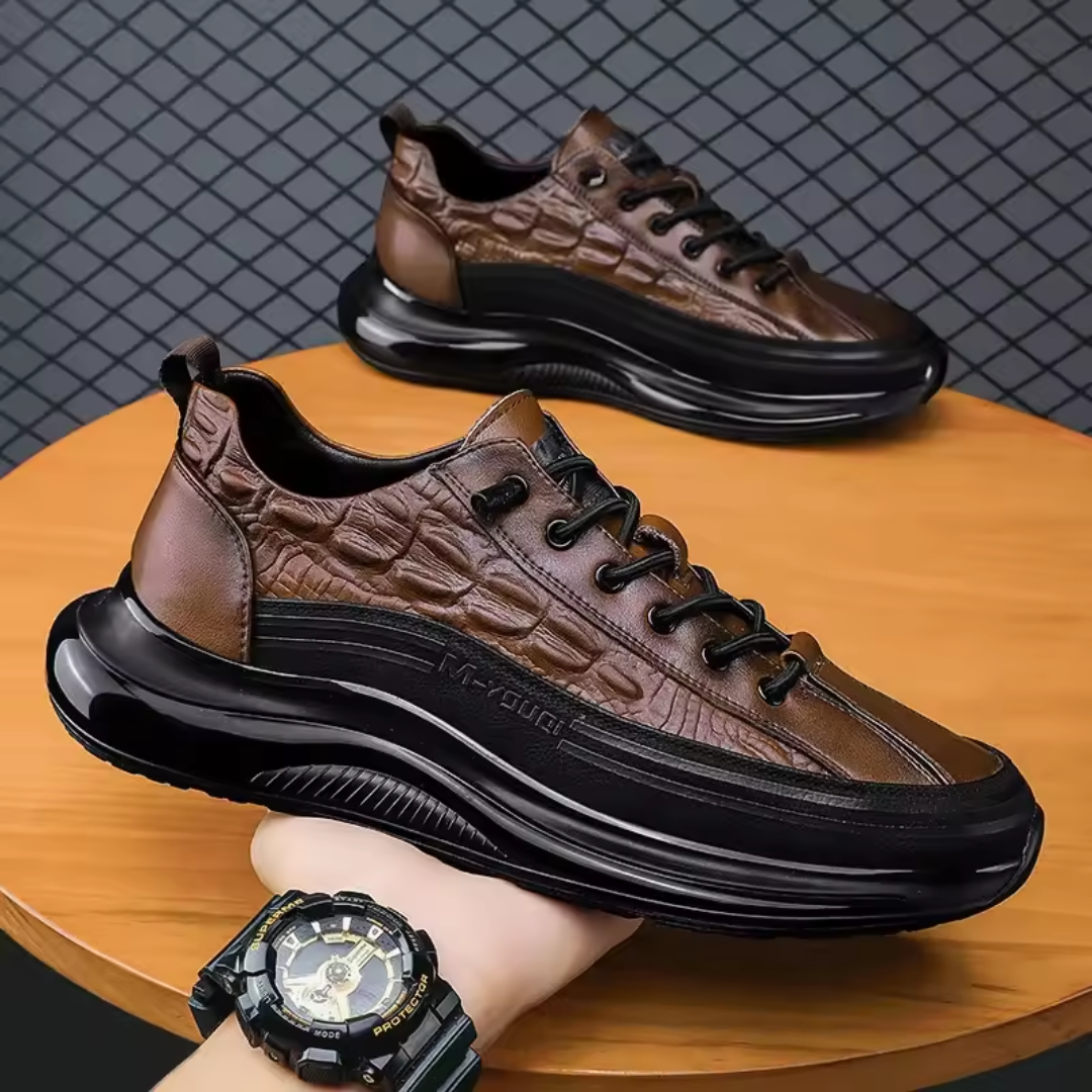 Zapatilla Ortopédica de Cuero Estilo Croco